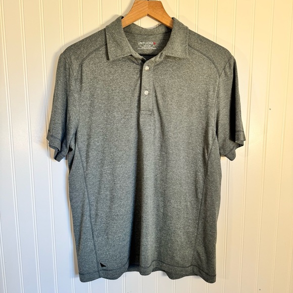 UNTUCKit Men's Gray Performance Polo Shirt Size Medium - Picture 3 of 10